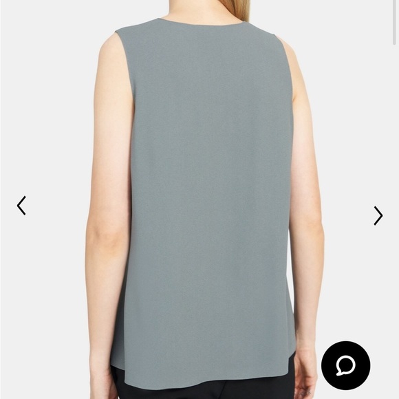 THEORY a-line v-neck black sleeveless blouse in Rosalina crepe size XS - Picture 13 of 13